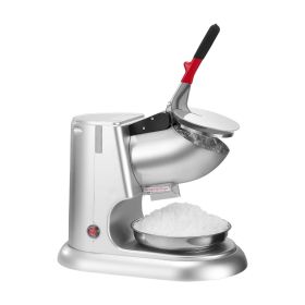 VEVOR Ice Crusher Machine, 220lbs Per Hour Electric 4 Blades Snow Cone Maker, Stainless Steel Shaved Ice Machine with Bowl and Cover