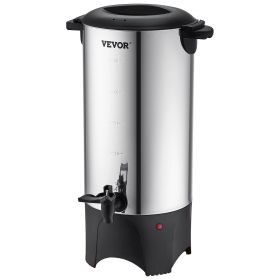 VEVOR Commercial Coffee Urn, 50 Cups Stainless Steel Large Coffee Dispenser, 1000W 110V Electric Coffee Maker Urn For Quick Brewing