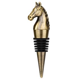 Luxury Horse Head Wine Bottle Stopper Animal-shaped Wine Stopper For Preserving Red Wine, A Kitchen Storage Gift, A Birthday Gift (Option: Bronze HJS0405)