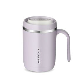 1pc Stainless Steel Cups With Lid; 16 Oz 304 Stainless Steel Tumblers Durable Coffee Mug With Splash Proof Sliding Lid; Drink With Lid Open; Non- (Color: Purple)
